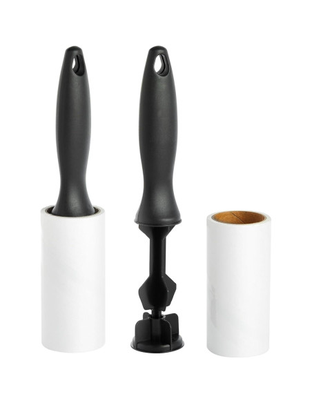 Rodillo Quitapelusas Reutilizable Juvale - 12 Recargas, Negro