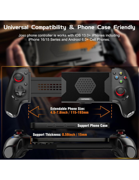 Controlador Inalámbrico Joso AB02 para Juegos Móviles - Bluetooth