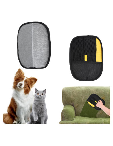 Guantes Removedores de Pelo de Mascota BOHUIZ 2 Piezas Amarillo