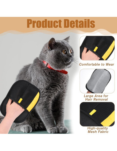 Guantes Removedores de Pelo de Mascota BOHUIZ 2 Piezas Amarillo