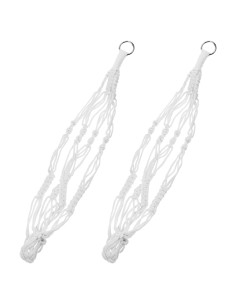 Colgador de Plantas de Macramé Hpmjz 2 Piezas 50cm Blanco