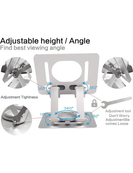 Soporte Ajustable para Tablet Winusers 360 Plegable Plata