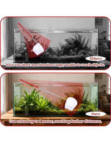 Red para Peces de Acuario Jxiwfvl 10.2 cm Mango Extensible
