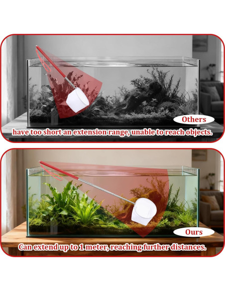 Red para Peces de Acuario Jxiwfvl 10.2 cm Mango Extensible