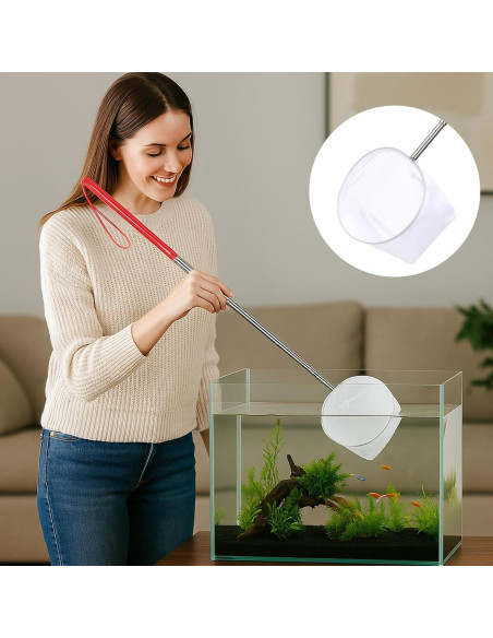 Red para Peces de Acuario Jxiwfvl 10.2 cm Mango Extensible