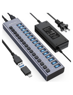 Hub USB 3.0 Alimentado ACASIS 16 Puertos 90W Aluminio