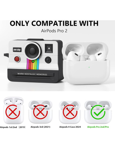 Funda Silicona VISOOM Retro para AirPods Pro 1/2 - Blanca