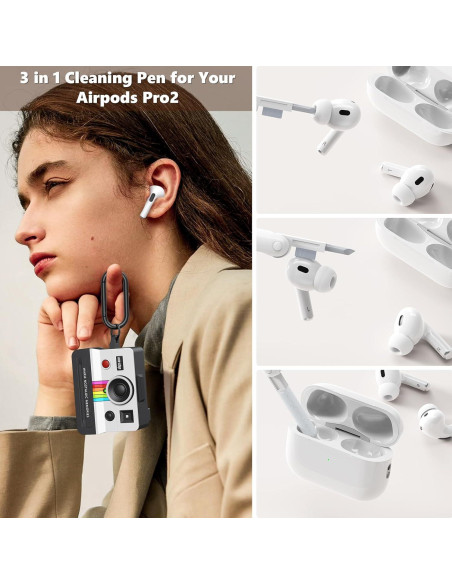 Funda Silicona VISOOM Retro para AirPods Pro 1/2 - Blanca