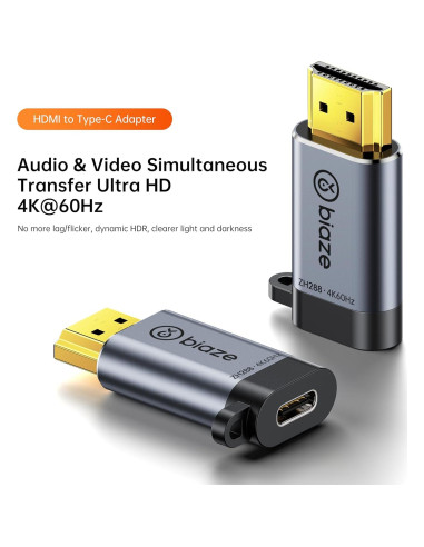 Adaptador USB-C a HDMI Biaze ZH288 4K 60Hz Plug and Play