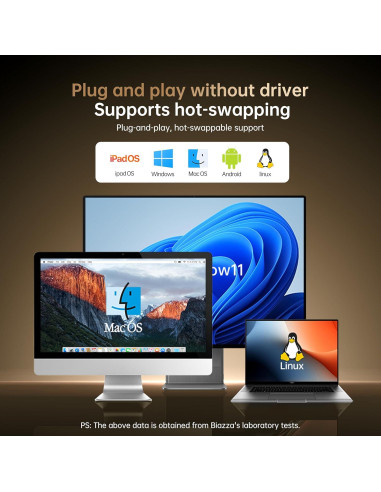 Adaptador USB-C a HDMI Biaze ZH288 4K 60Hz Plug and Play