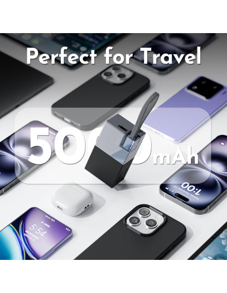 Cargador Portátil Power Bank 5000mAh USB C 22.5W Gris-Negro