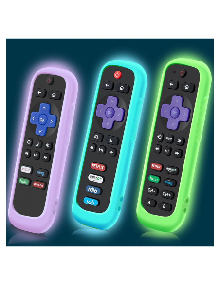 Funda de Silicona Brillante para Control Remoto TCL Roku TV - 3 Pack