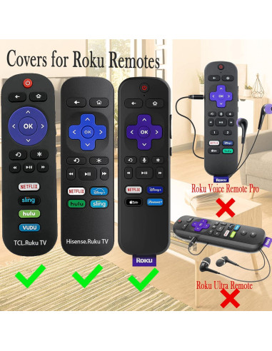 Funda de Silicona Brillante para Control Remoto TCL Roku TV - 3 Pack