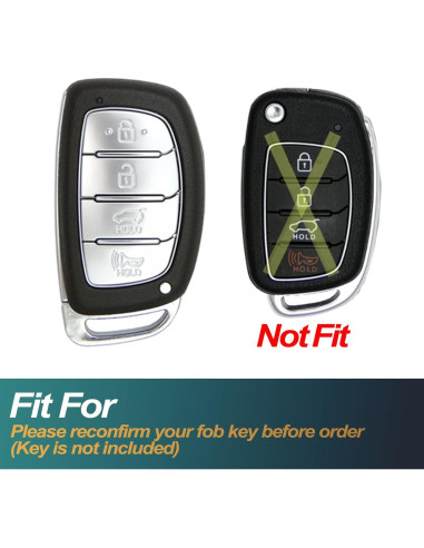 Cubierta de llavero FEYOUN TPU verde para Hyundai Elantra 4 botones