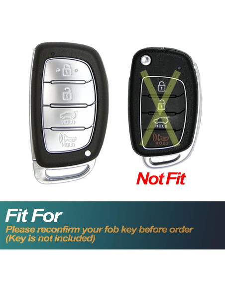 Cubierta de llavero FEYOUN TPU verde para Hyundai Elantra 4 botones