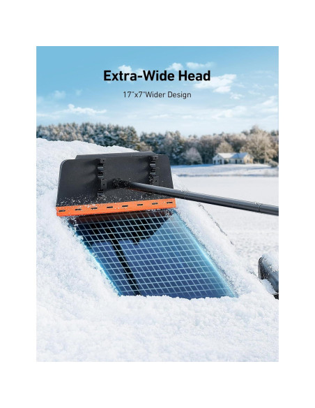 AstroAI Escoba de Nieve 2-en-1 con Raspador de Hielo 121.9 cm