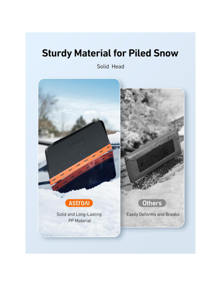 AstroAI Escoba de Nieve 2-en-1 con Raspador de Hielo 121.9 cm