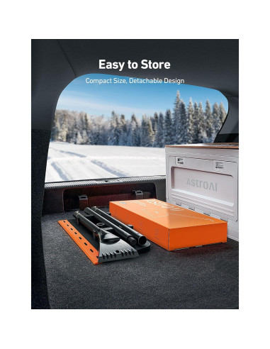 AstroAI Escoba de Nieve 2-en-1 con Raspador de Hielo 121.9 cm