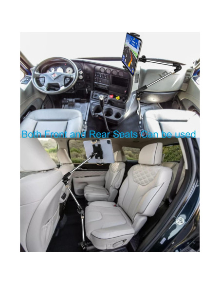 Soporte de Tablet para Riel de Asiento de Coche Woleyi - Compatible con Dispositivos de 4 a 13"