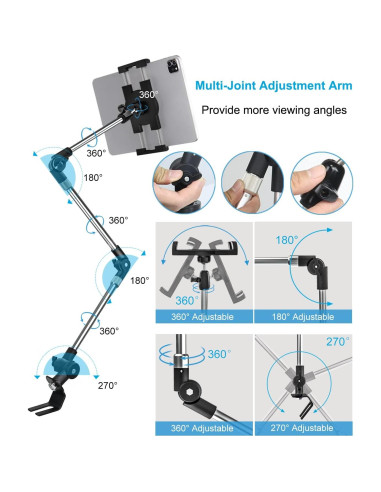 Soporte de Tablet para Riel de Asiento de Coche Woleyi - Compatible con Dispositivos de 4 a 13"