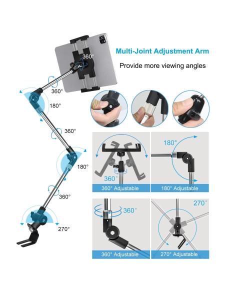 Soporte de Tablet para Riel de Asiento de Coche Woleyi - Compatible con Dispositivos de 4 a 13"