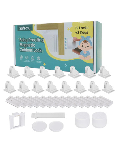 15 Cerraduras Magnéticas Safeasy para Gabinetes - Seguridad Infantil