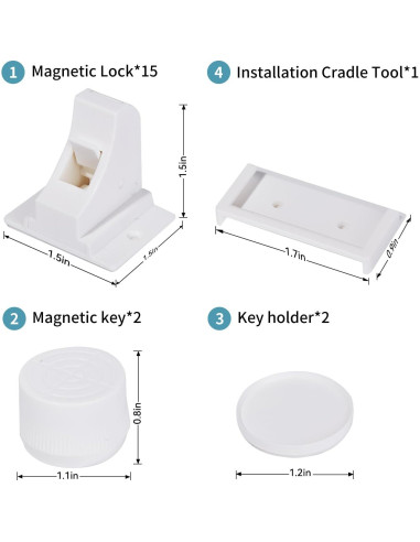 15 Cerraduras Magnéticas Safeasy para Gabinetes - Seguridad Infantil