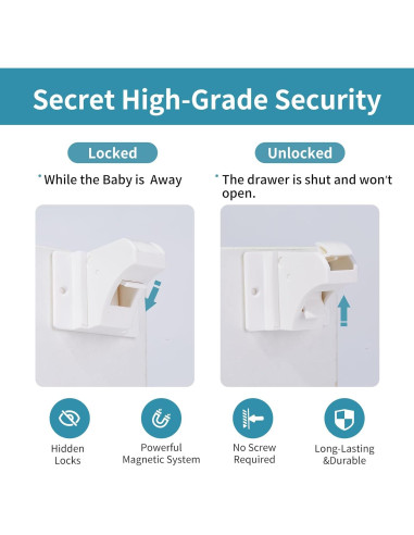 15 Cerraduras Magnéticas Safeasy para Gabinetes - Seguridad Infantil