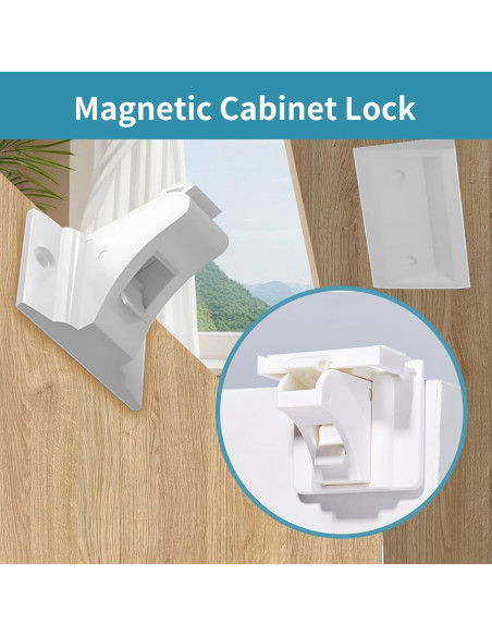 15 Cerraduras Magnéticas Safeasy para Gabinetes - Seguridad Infantil