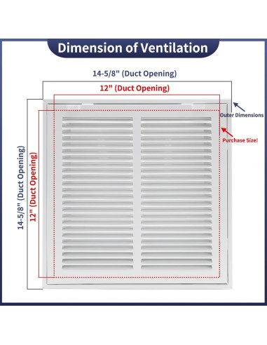 Rejilla de Filtro de Aire de Retorno Howeall 30x30 cm Blanca
