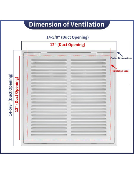 Rejilla de Filtro de Aire de Retorno Howeall 30x30 cm Blanca