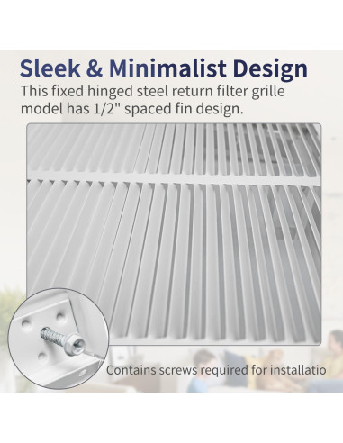 Rejilla de Filtro de Aire de Retorno Howeall 30x30 cm Blanca