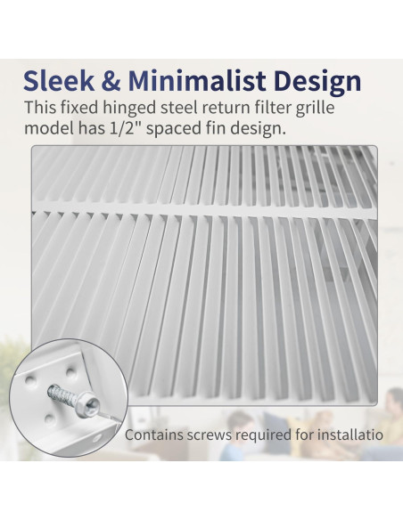 Rejilla de Filtro de Aire de Retorno Howeall 30x30 cm Blanca