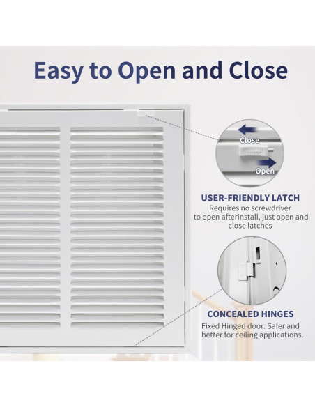 Rejilla de Filtro de Aire de Retorno Howeall 30x30 cm Blanca