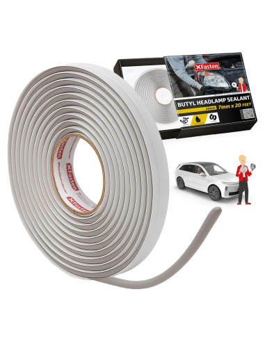 Cinta de Butilo XFasten 6.1m Gris para Sellado de Faros