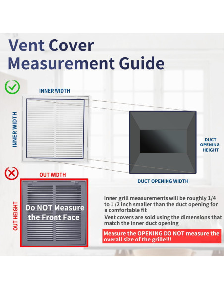 Rejilla de Filtro de Aire de Retorno Howeall 30x30 cm Blanca