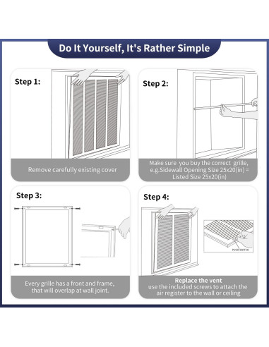 Rejilla de Filtro de Aire de Retorno Howeall 30x30 cm Blanca