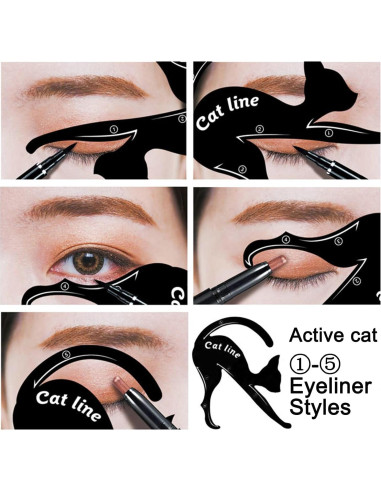 Plantillas de Delineador de Ojos IDDFEVE - 4 Pcs, 10 Estilos