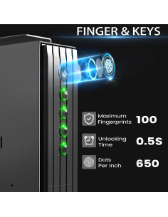 Caja Fuerte Biométrica SOULYI para Pistola 31.5x27.9x9.3cm 2