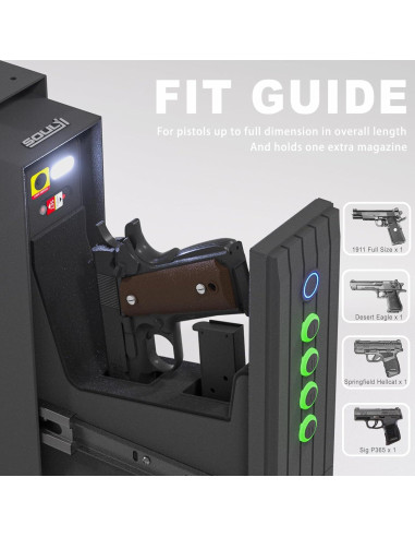 Caja Fuerte Biométrica SOULYI para Pistola 31.5x27.9x9.3cm