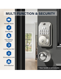 Cerradura Biométrica Zafano E615 con Huella Dactilar y Teclado 2