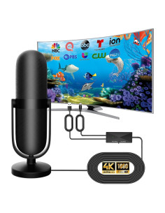 Antena de TV Digital CXYHMG MC85 4K 360 Interior Negra