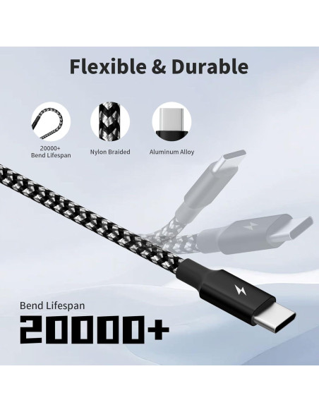 Cable Divisor USB C 4 en 1 MPATIBY 5FT Negro