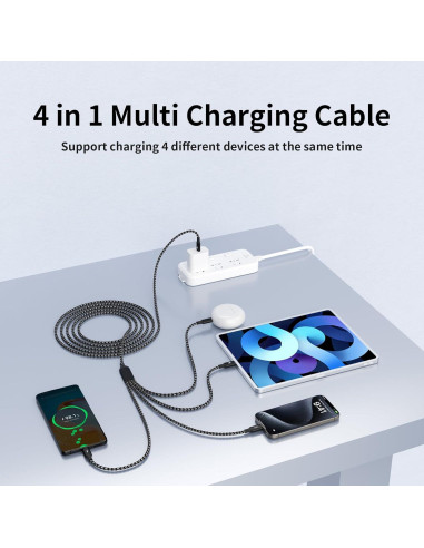 Cable Divisor USB C 4 en 1 MPATIBY 5FT Negro