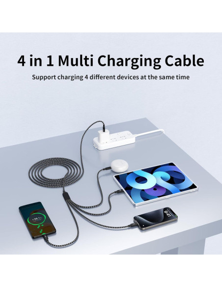 Cable Divisor USB C 4 en 1 MPATIBY 5FT Negro