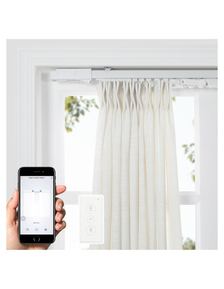 Cortina Eléctrica Inteligente TWOPAGES 200 cm Motorizada Control Remoto