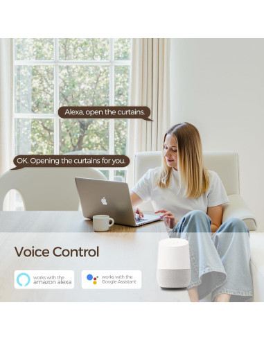 Cortina Eléctrica Inteligente TWOPAGES 200 cm Motorizada Control Remoto