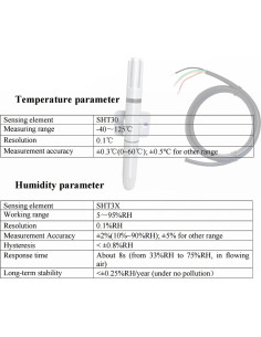 Sensor de Temperatura y Humedad RQG Modbus RTU -40C a 125C 2