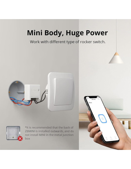 Interruptor de Luz Inteligente SONOFF ZBMINI 1000W Paquete de 4
