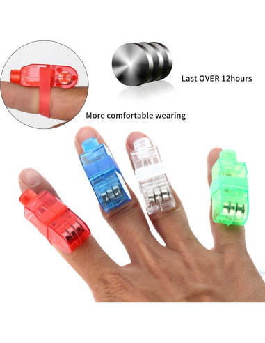 60 Luces LED para Dedos VETE - Mini Linternas Brillantes